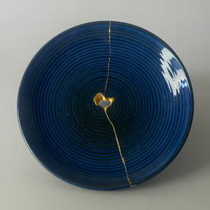 Bord | blauw | decoratie I