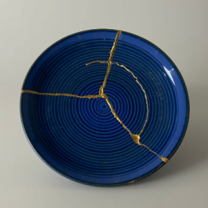 Bord | blauw | decoratie III