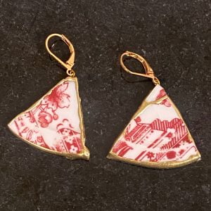 Kintsugi Art oorbellen van servies