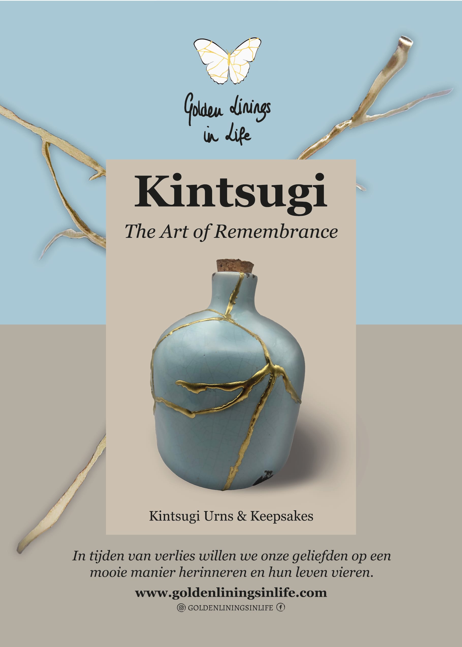Kintsugi Remembrance Urn bij Tijssen in Tiel