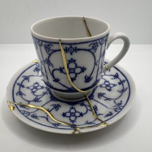 Kintsugi Couple Cup ~ Blue and White