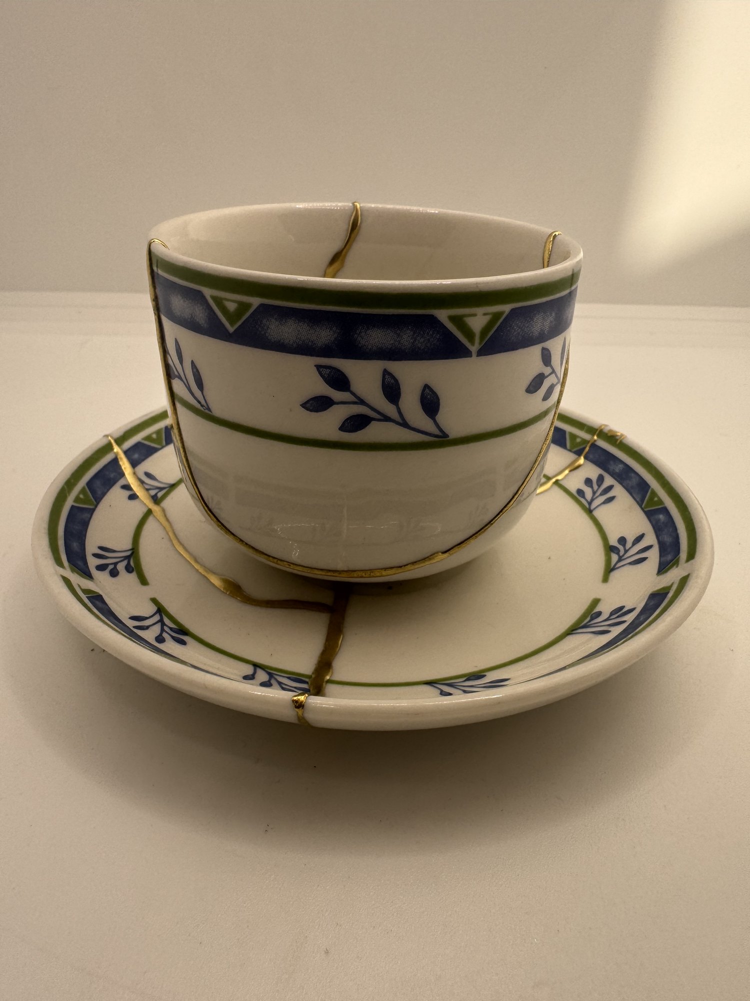 Kintsugi Couple Cup ~ Blue Leaf