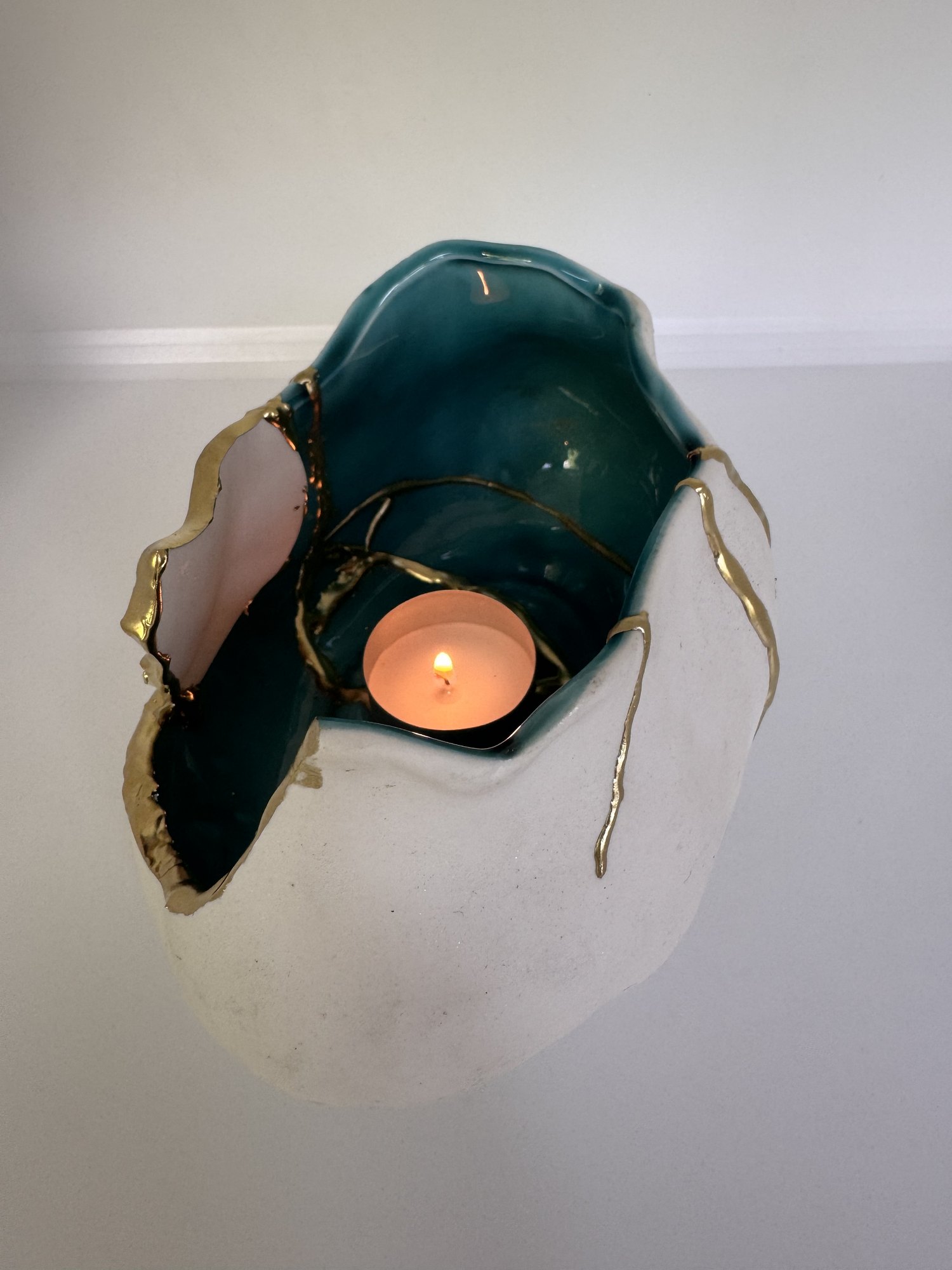 Kintsugi sfeerlicht ~ Turquoise Wave - Afbeelding 2