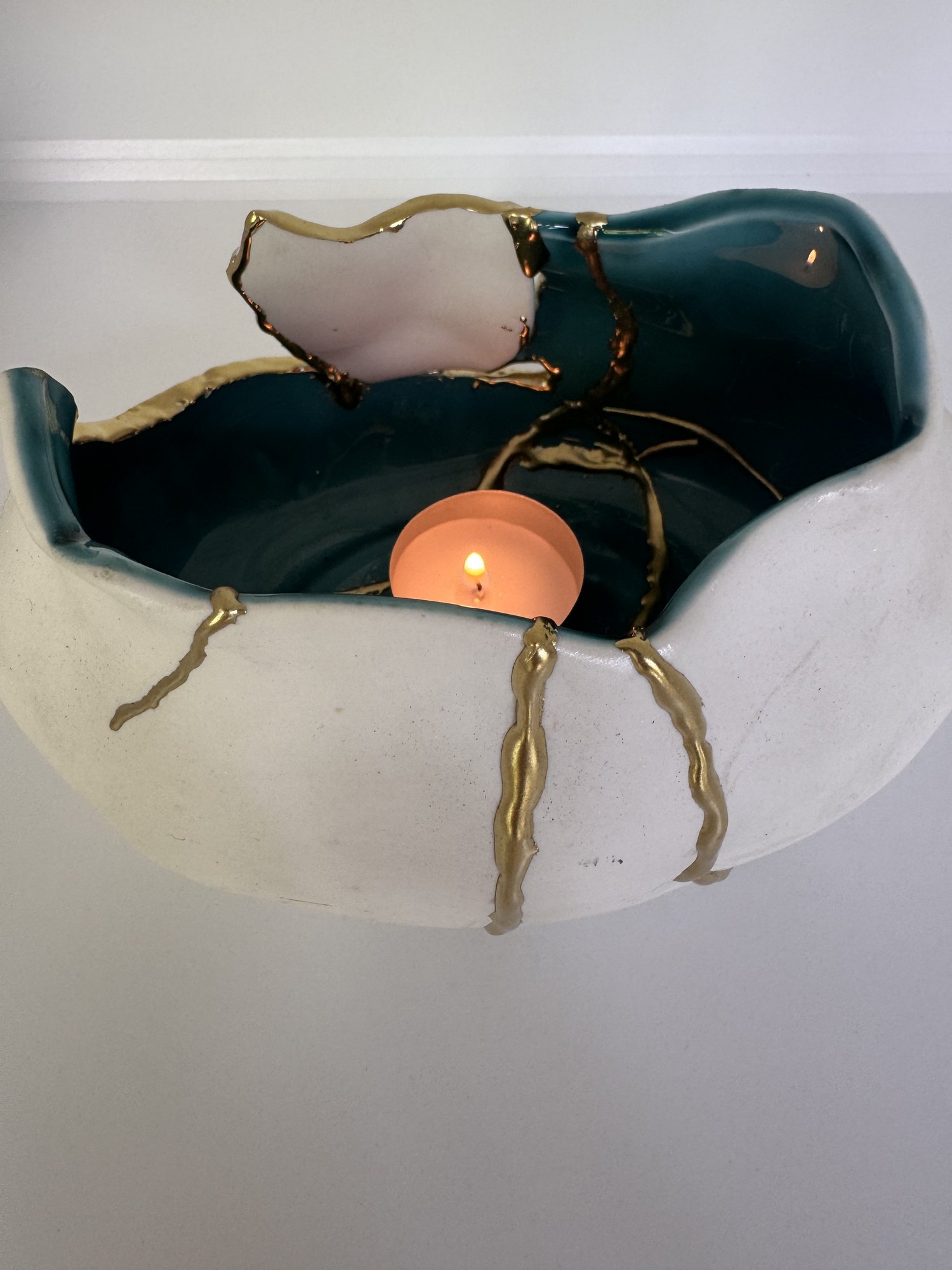 Kintsugi sfeerlicht ~ Turquoise Wave - Afbeelding 3
